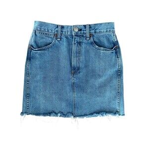 Rag & Bone Womens Mini Jean Skirt Size 26 Blue Denim Raw Hem Cutoff Frayed Basic